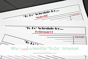 To-Do Monthly Schedule - Free Printable! www.designinsidethebox.com