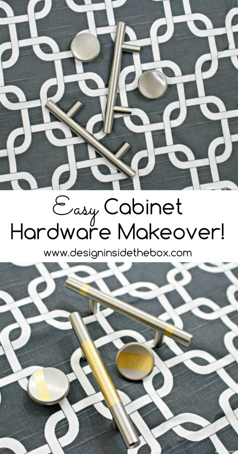 Easy Cabinet Hardware Makeover! www.designinsidethebox.com