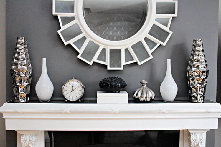 Simple Halloween Decorations for the Fireplace Mantel! www.designinsidethebox.com